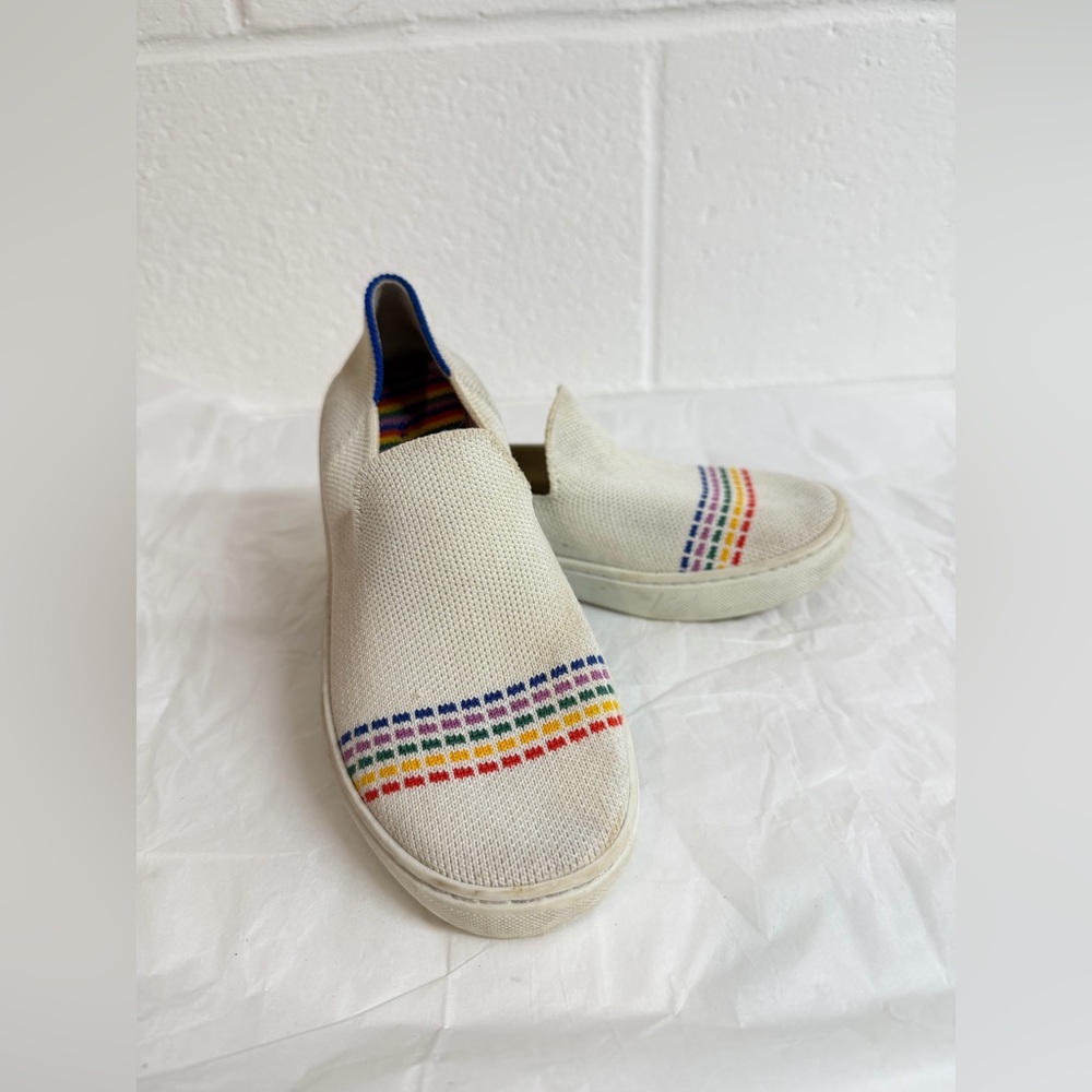 Rothy's Youth size 2 Slip-On Rainbow Sneakers